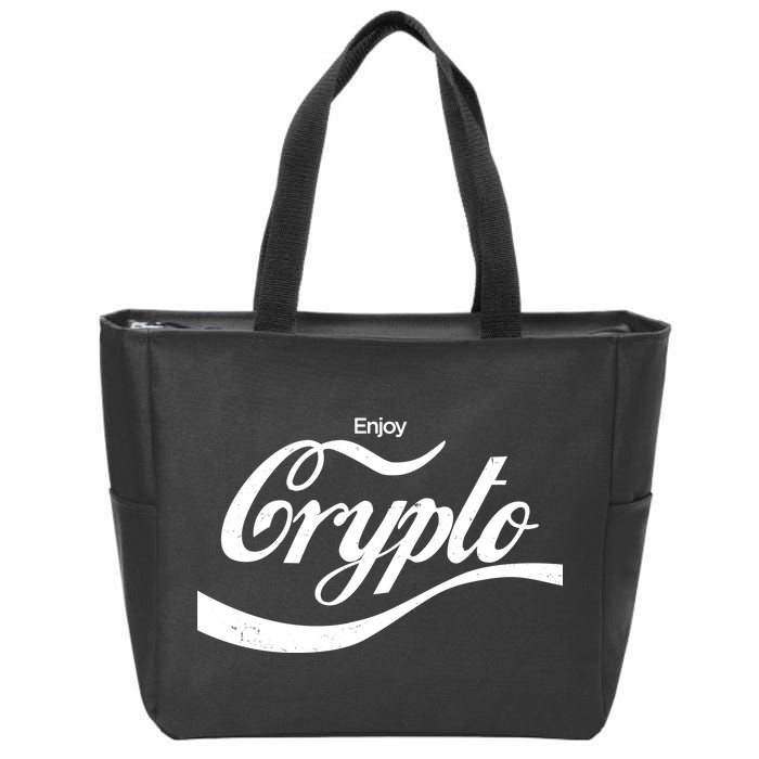Funny Enjoy Crypto Cola Logo Zip Tote Bag