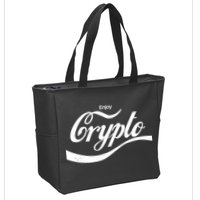 Funny Enjoy Crypto Cola Logo Zip Tote Bag