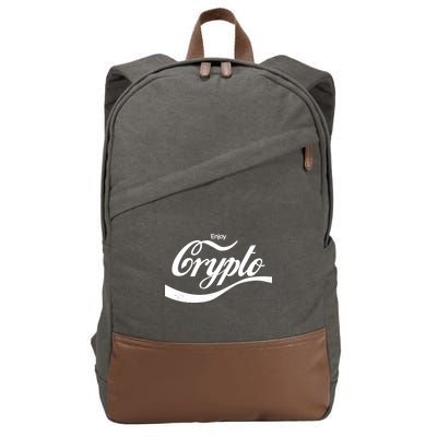 Funny Enjoy Crypto Cola Logo Cotton Canvas Backpack