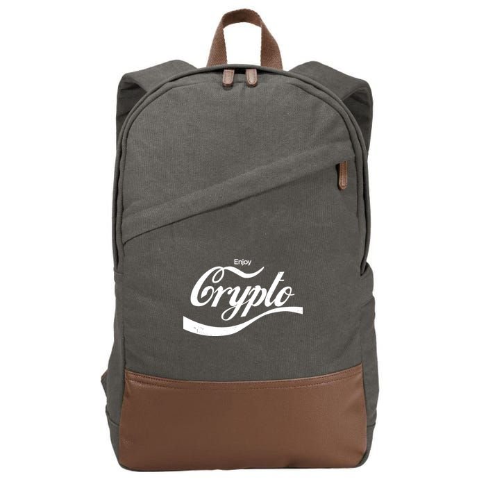 Funny Enjoy Crypto Cola Logo Cotton Canvas Backpack