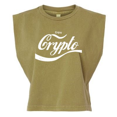 Funny Enjoy Crypto Cola Logo Garment-Dyed Women's Muscle Tee