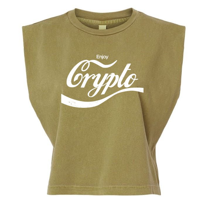 Funny Enjoy Crypto Cola Logo Garment-Dyed Women's Muscle Tee