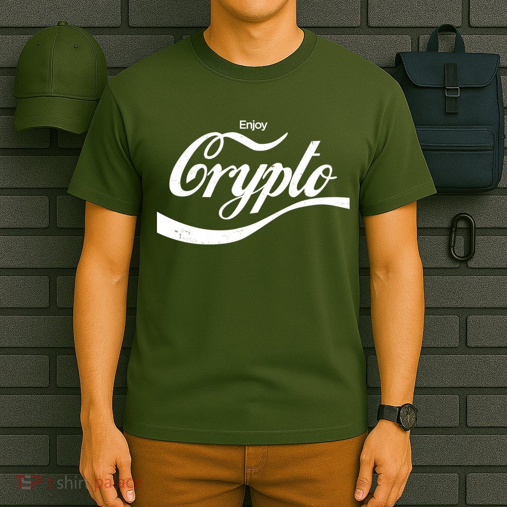 Funny Enjoy Crypto Cola Logo T-Shirt