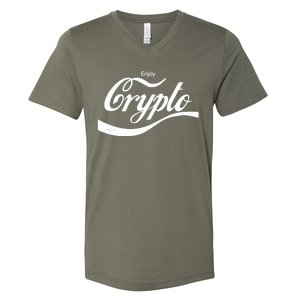 Funny Enjoy Crypto Cola Logo V-Neck T-Shirt