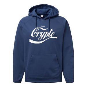 Funny Enjoy Crypto Cola Logo Performance Fleece Hoodie