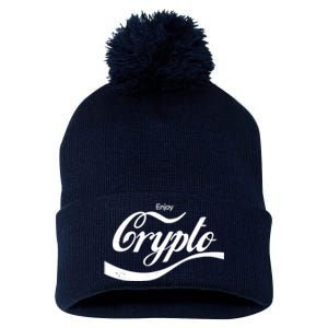 Funny Enjoy Crypto Cola Logo Pom Pom 12in Knit Beanie