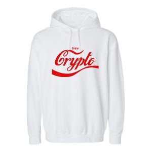 Funny Enjoy Crypto Cola Logo Garment-Dyed Fleece Hoodie