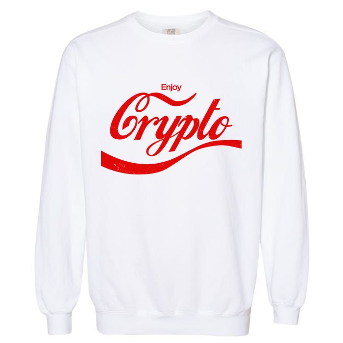 Funny Enjoy Crypto Cola Logo Garment-Dyed Sweatshirt