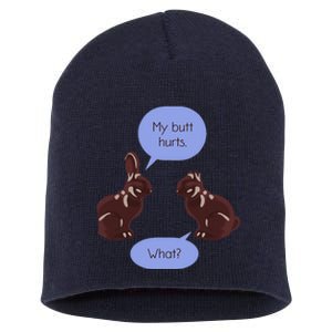 Funny Easter Chocolate Bunny Short Acrylic Beanie