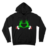 Funny Elf Cute Heart Hands Style Family Christmas Pajamas Hoodie