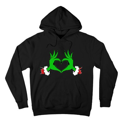 Funny Elf Cute Heart Hands Style Family Christmas Pajamas Hoodie