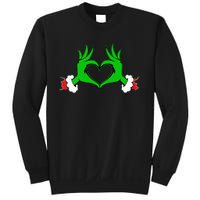 Funny Elf Cute Heart Hands Style Family Christmas Pajamas Sweatshirt