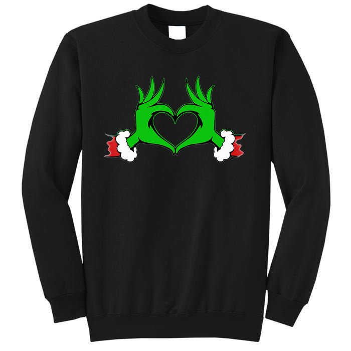 Funny Elf Cute Heart Hands Style Family Christmas Pajamas Sweatshirt