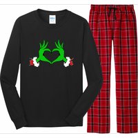 Funny Elf Cute Heart Hands Style Family Christmas Pajamas Long Sleeve Pajama Set