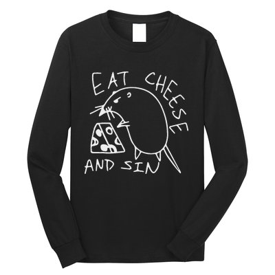 Funny Eat Cheese And Sin Novelty Street Long Sleeve Shirt