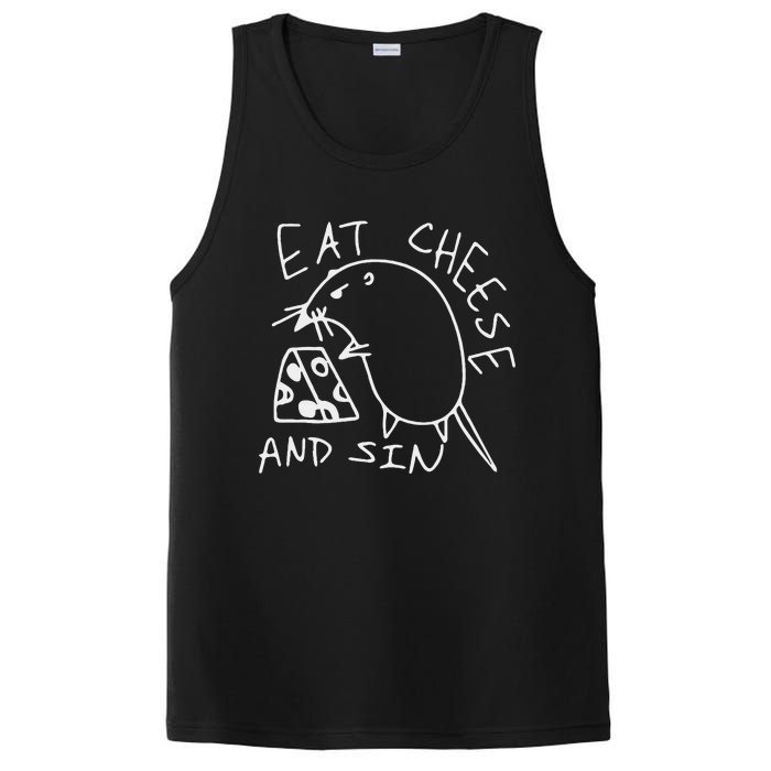 Funny Eat Cheese And Sin Novelty Street PosiCharge Competitor Tank