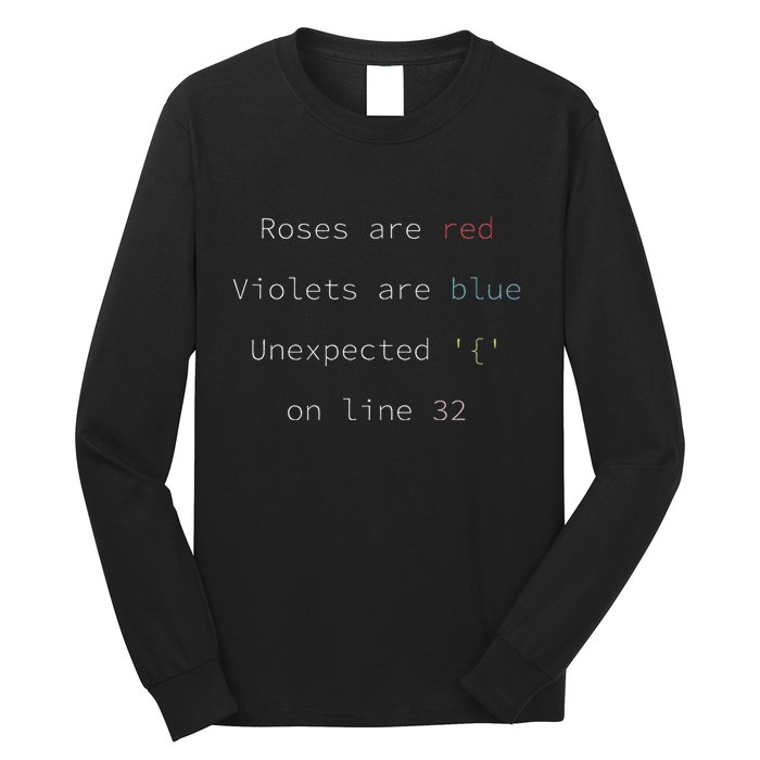 Funny Error Code Software Developer Programmer Engineer Long Sleeve Shirt