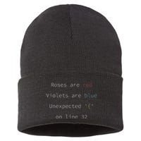 Funny Error Code Software Developer Programmer Engineer Sustainable Knit Beanie