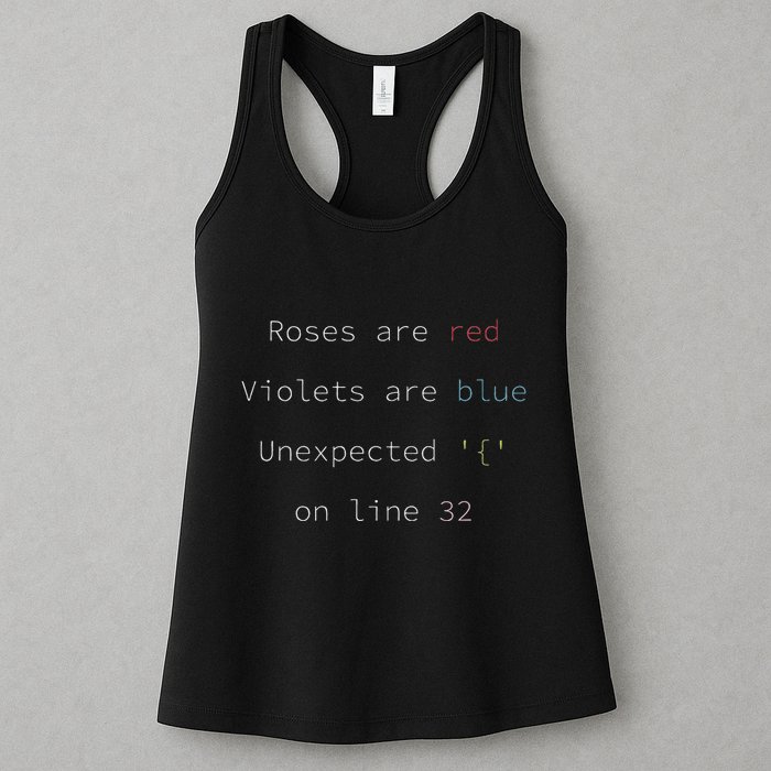 Funny Error Code Software Developer Programmer Engineer Women's Racerback Tank