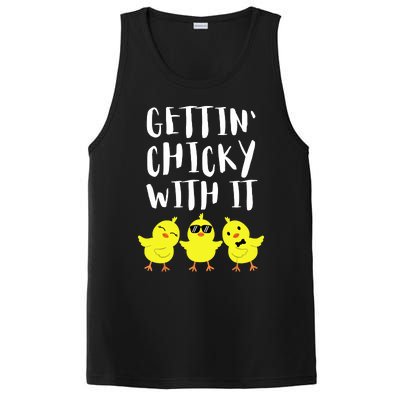 Funny Easter Chick Gettin Chicky With It Men Women PosiCharge Competitor Tank