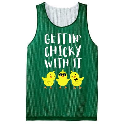 Funny Easter Chick Gettin Chicky With It Men Women Mesh Reversible Basketball Jersey Tank