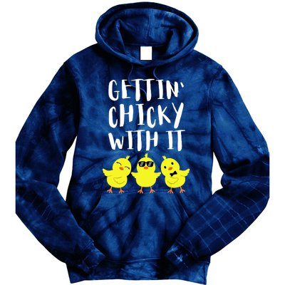 Funny Easter Chick Gettin Chicky With It Men Women Tie Dye Hoodie