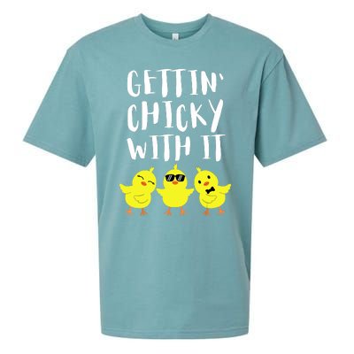 Funny Easter Chick Gettin Chicky With It Men Women Sueded Cloud Jersey T-Shirt