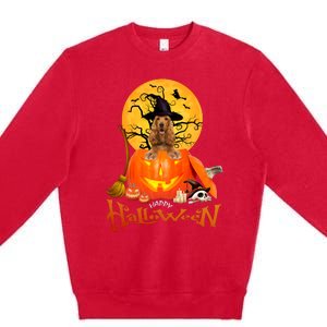 Funny English Cocker Spaniel Dog Dog Spooky Halloween Premium Crewneck Sweatshirt