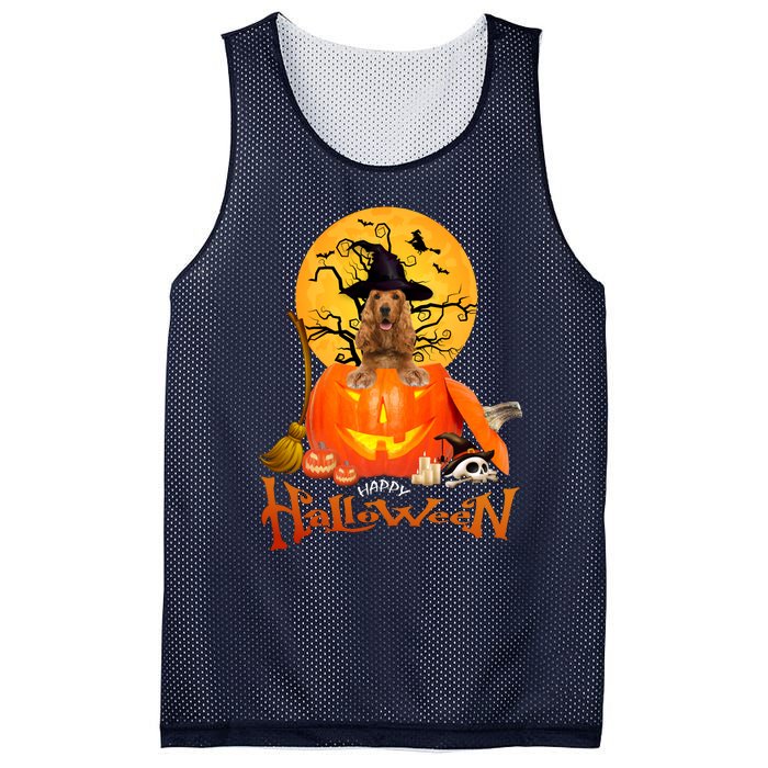 Funny English Cocker Spaniel Dog Dog Spooky Halloween Mesh Reversible Basketball Jersey Tank