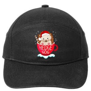 Funny Eggnog Cute Santa Hat Hedgehog Christmas Pajama 7-Panel Snapback Hat