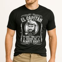 Funny El Capitan Is Always Right Pontoon Boat Captain Gift Cooling Performance Crew T-Shirt