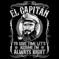 Funny El Capitan Is Always Right Pontoon Boat Captain Gift Cooling Performance Crew T-Shirt