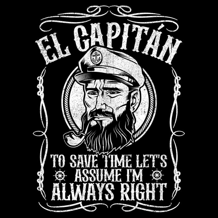 Funny El Capitan Is Always Right Pontoon Boat Captain Gift Cooling Performance Crew T-Shirt