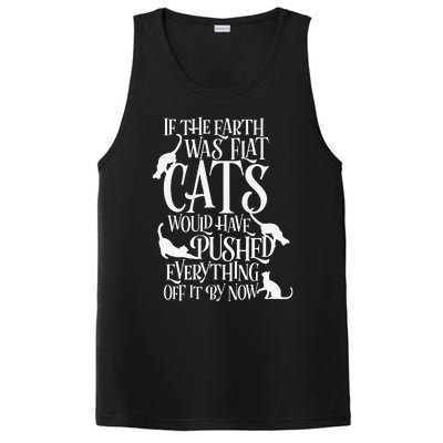 Flat Earth Cat Theory Graphic Funny Earth Day PosiCharge Competitor Tank