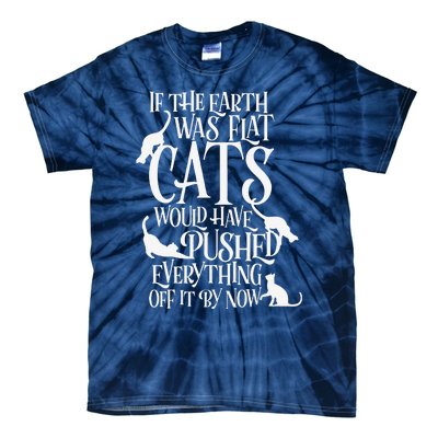 Flat Earth Cat Theory Graphic Funny Earth Day Tie-Dye T-Shirt