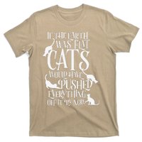 Flat Earth Cat Theory Graphic Funny Earth Day T-Shirt