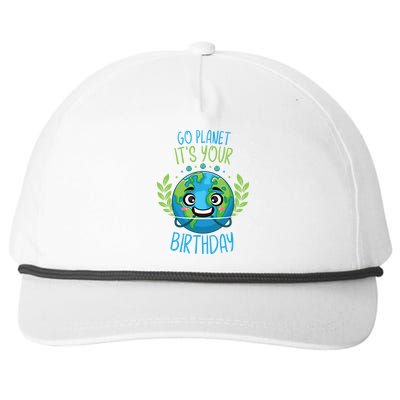 Funny Earth Day Planet Birthday Green Blue World Gift Snapback Five-Panel Rope Hat