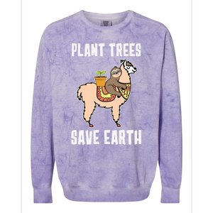 Funny Earth Day Plant Trees Save Earth Gift Colorblast Crewneck Sweatshirt