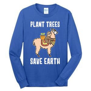 Funny Earth Day Plant Trees Save Earth Gift Tall Long Sleeve T-Shirt