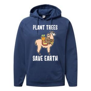 Funny Earth Day Plant Trees Save Earth Gift Performance Fleece Hoodie