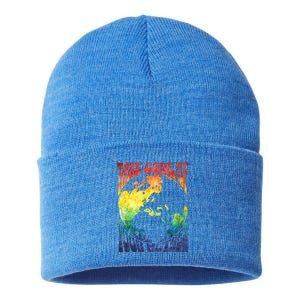 Fun Earth Day Mother's Day Respect The Earth And Your Mother Gift Sustainable Knit Beanie