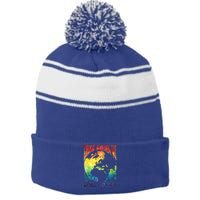 Fun Earth Day Mother's Day Respect The Earth And Your Mother Gift Stripe Pom Pom Beanie