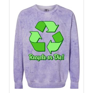 Funny Earth Day Recycle Or Die Colorblast Crewneck Sweatshirt