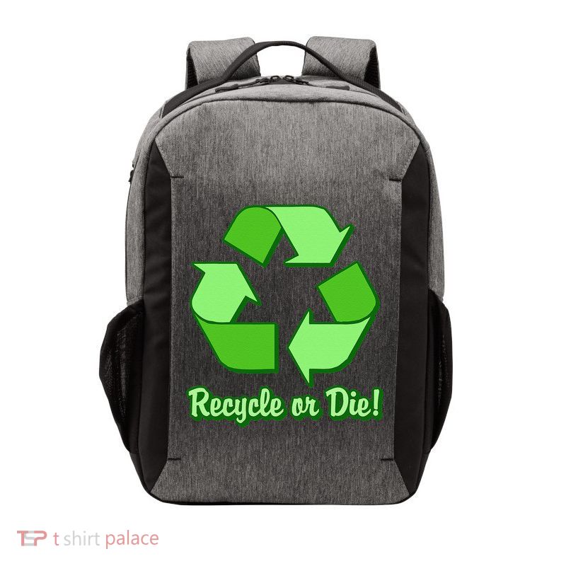 Funny Earth Day Recycle Or Die Vector Backpack