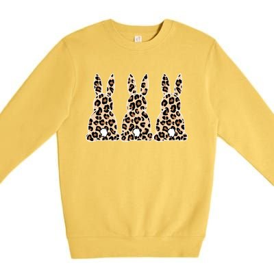 Funny Easter Day Bunny Rabbit Leopard Teacher Easter Gift Premium Crewneck Sweatshirt