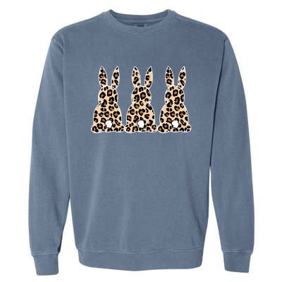 Funny Easter Day Bunny Rabbit Leopard Teacher Easter Gift Garment-Dyed Sweatshirt