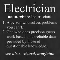 Funny Electrician Definition Electrical Engineer Gift Garment-Dyed Heavyweight T-Shirt
