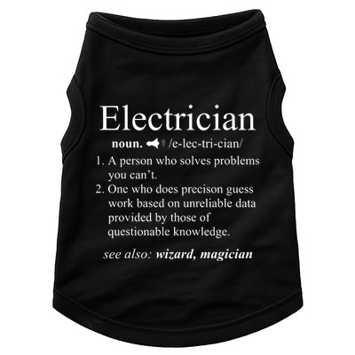 Funny Electrician Definition Electrical Engineer Gift Doggie Tank
