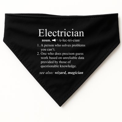 Funny Electrician Definition Electrical Engineer Gift USA-Made Doggie Bandana