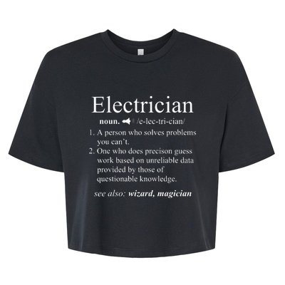 Funny Electrician Definition Electrical Engineer Gift Bella+Canvas Jersey Crop Tee